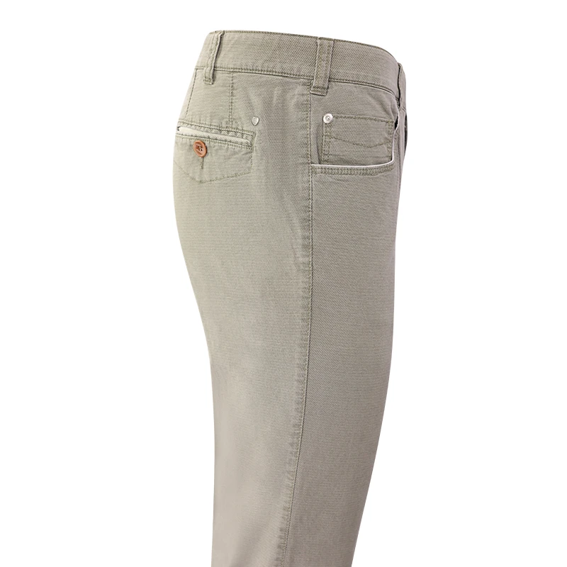 Com4 5 Pocket Broek | Groen  Print | www.pietkoopmans.nl