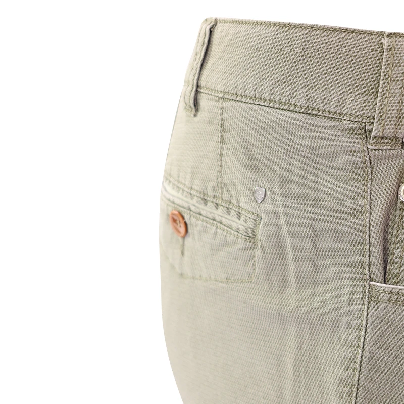 Com4 5 Pocket Broek | Groen  Print | www.pietkoopmans.nl