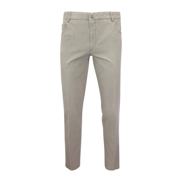 Com4 5 Pocket Broek | Groen  Print | www.pietkoopmans.nl