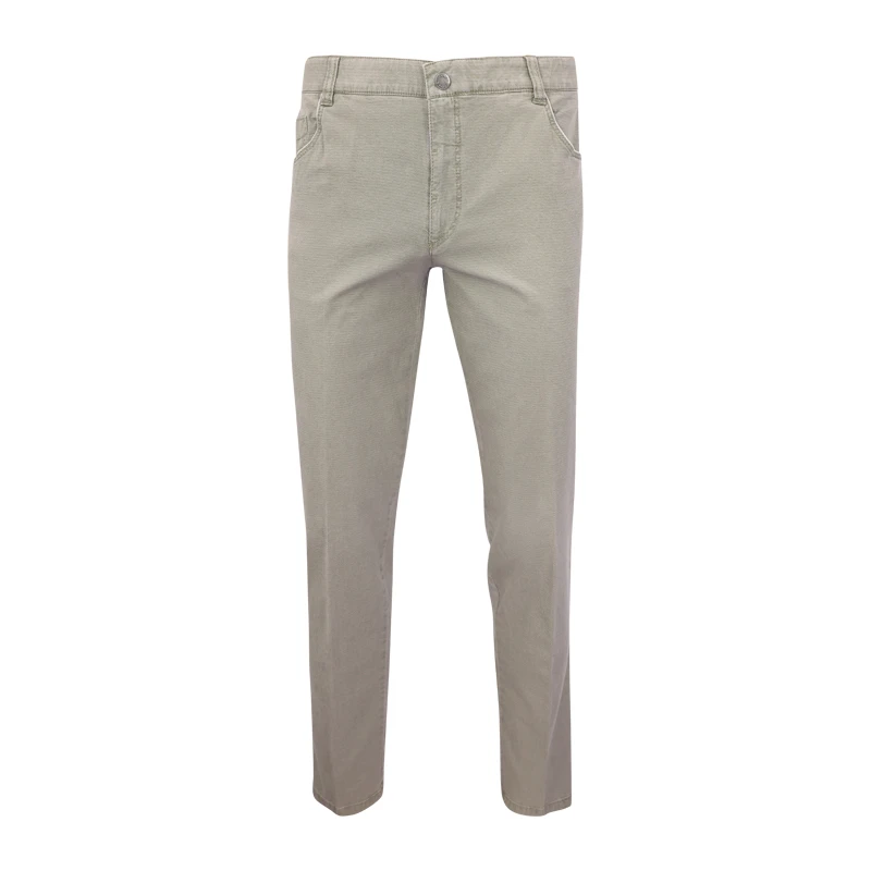 Com4 5 Pocket Broek | Groen  Print | www.pietkoopmans.nl