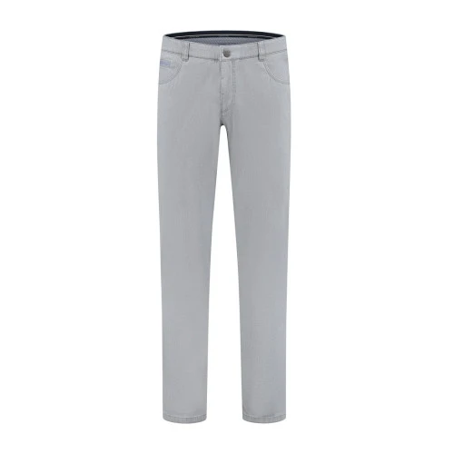 Com4 5 Pocket Broek | Lichtgrijs Print | www.pietkoopmans.nl
