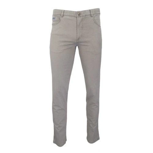 Com4 5 Pocket Broek | Beige Print | www.pietkoopmans.nl