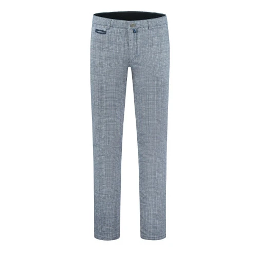 Com4 Sportieve Broek | Blauwe Ruit  | www.pietkoopmans.nl