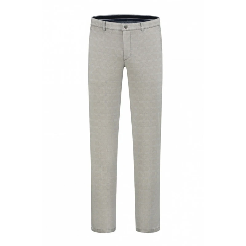 Com4 Zomer Chino | Beige Geruit | www.pietkoopmans.nl