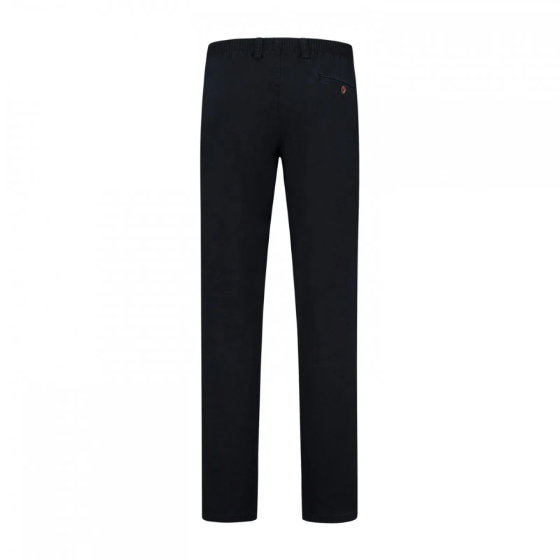Com4 Elastische Taille Broek | Perma Blauw | www.pietkoopmans.nl