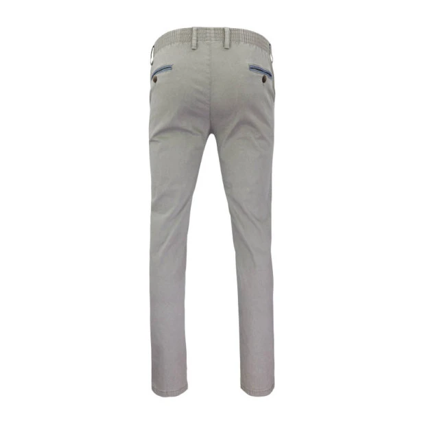 Com4 Elastische Taille Broek | Beige Blauw Gerstekorrel | www.pietkoopmans.nl