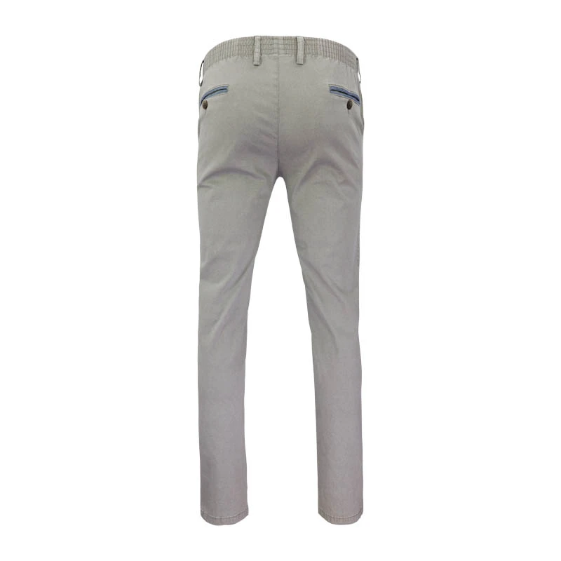 Com4 Elastische Taille Broek | Beige Blauw Gerstekorrel | www.pietkoopmans.nl