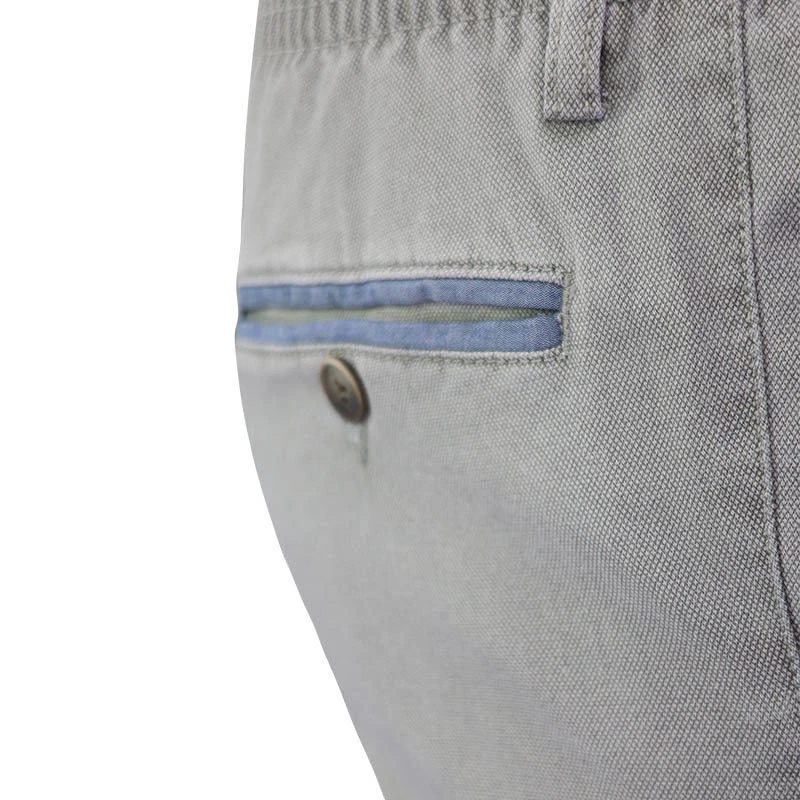 Com4 Elastische Taille Broek | Beige Blauw Gerstekorrel | www.pietkoopmans.nl