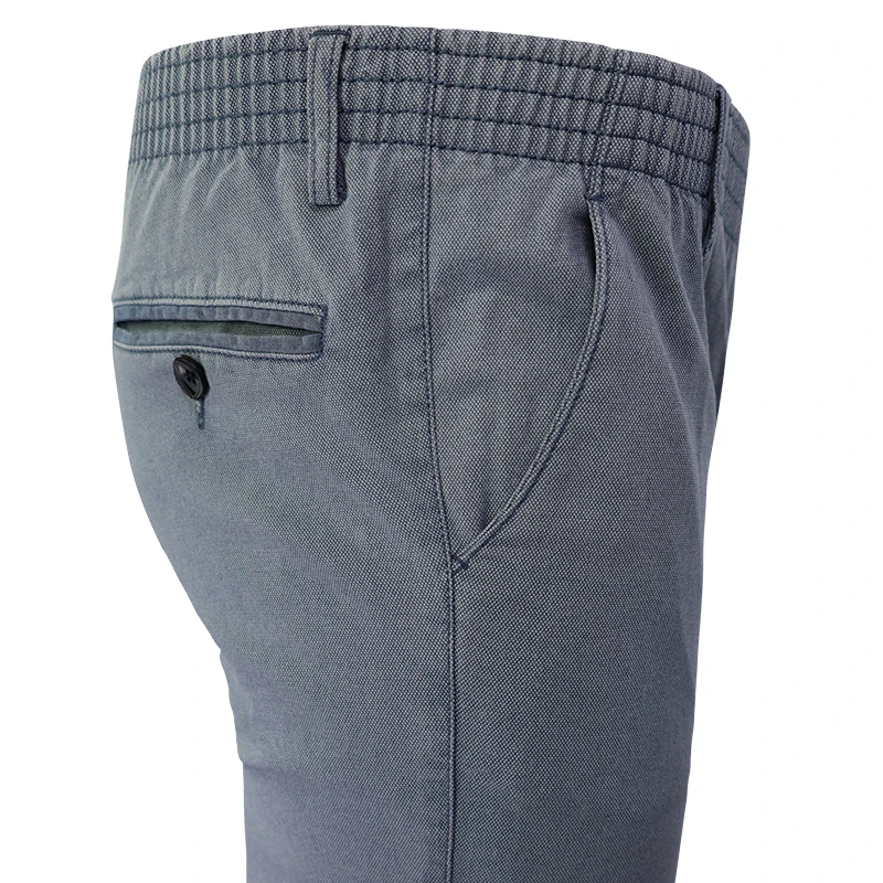 Com4 Elastische Taille Broek | Blauw Gerstekorrel | www.pietkoopmans.nl