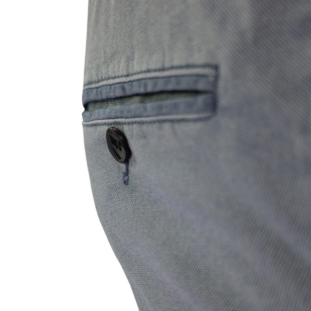 Com4 Elastische Taille Broek | Blauw Gerstekorrel | www.pietkoopmans.nl