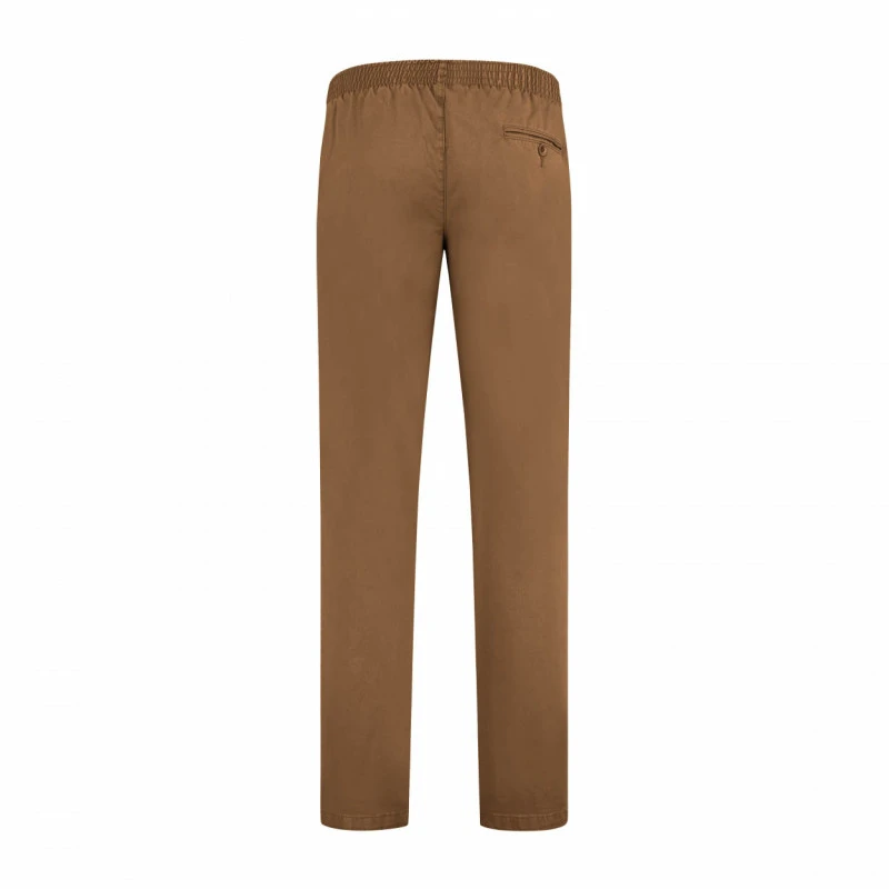 Com4 Elastische Taille Broek | Cognac | www.pietkoopmans.nl