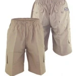 Elastische taille korte broek met trekkoord | Zand