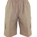 Elastische taille korte broek met trekkoord | Zand