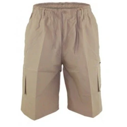 Elastische taille korte broek met trekkoord | Zand