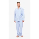 Derek Rose Flanel Pyjama | Lichtblauw Streep | www.pietkoopmans.nl