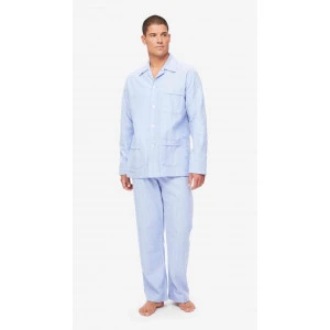 Derek Rose Flanel Pyjama | Lichtblauw Streep