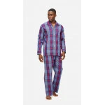 Derek Rose Classic Pyjama | Kobalt Ruit | www.pietkoopmans.nl