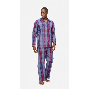 Derek Rose Classic Pyjama | Kobalt Ruit