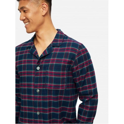 Derek Rose Flanel Pyjama | Rood Groen Geblokt | www.pietkoopmans.nl