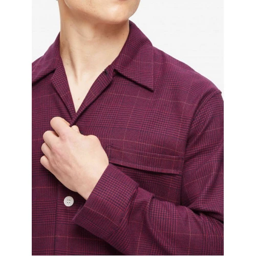 Derek Rose Flanel Pyjama | Bordeaux | www.pietkoopmans.nl