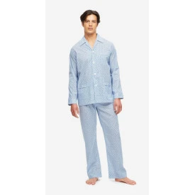 Derek Rose Classic Pyjama | Lichtblauw Vintage