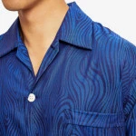 Derek Rose Pyjama Satijn | Blauw Zebra Print | www.pietkoopmans.nl