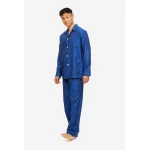Derek Rose Pyjama Satijn | Blauw Zebra Print | www.pietkoopmans.nl