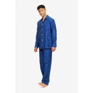 Derek Rose Pyjama Satijn | Blauw Zebra Print