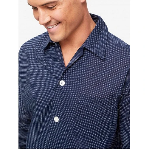 Derek Rose Classic Pyjama | Marine Stip | www.pietkoopmans.nl