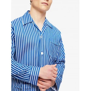 Derek Rose Satijn Pyjama | Blauw Gestreept