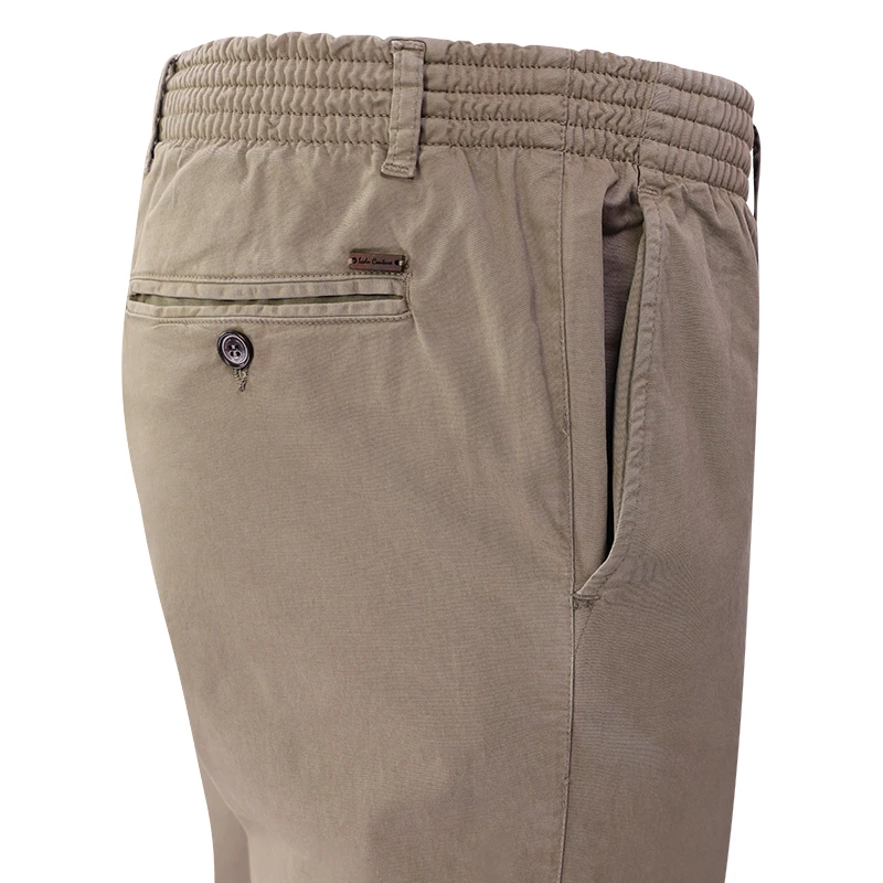 Elastische Taille Broek  | Meppel Taupe | www.pietkoopmans.nl