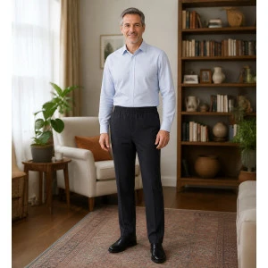 Elastische taille Pantalon Zonder Lus | Donkergrijs