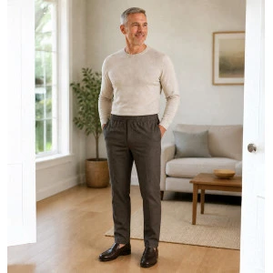 Elastische taille Pantalon Zonder Lus | Taupe