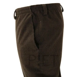 P!ET Elastische Taille Broek | Donkerbruin Corduroy