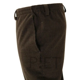 P!ET Elastische Taille Broek | Donkerbruin Corduroy