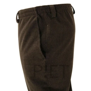 P!ET Elastische Taille Broek | Donkerbruin Corduroy