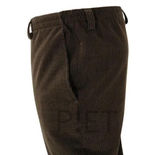 P!ET Elastische Taille Broek | Donkerbruin Corduroy