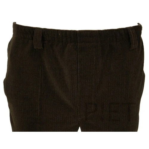 P!ET Elastische Taille Broek | Donkerbruin Corduroy