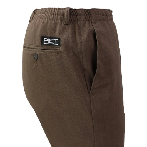 Elastische taille Pantalon Wol | Cognac | www.pietkoopmans.nl