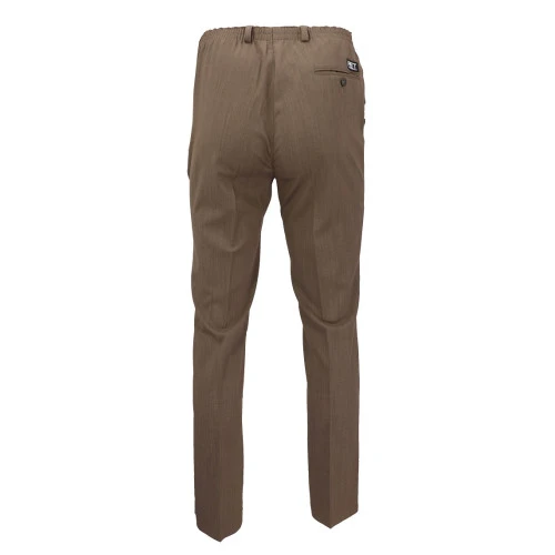 Elastische taille Pantalon Wol | Cognac | www.pietkoopmans.nl