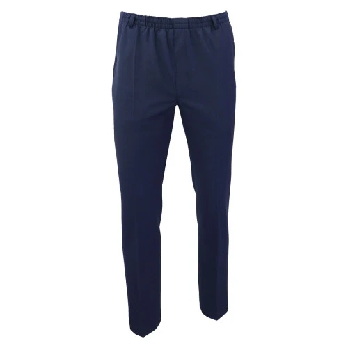 Elastische taille Pantalon Wol | Blauw | www.pietkoopmans.nl
