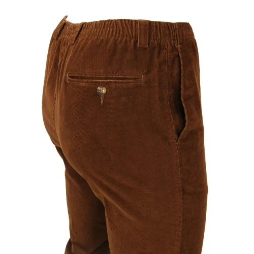 Piet Elastische Ribbroek | Extra Lang Haren Cognac | www.pietkoopmans.nl