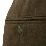 Elastische taille Pantalon Wol | Khaki | www.pietkoopmans.nl