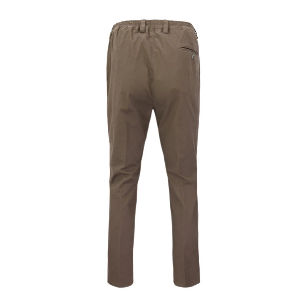 Piet Elastische Taille Broek | Dieren Taupe | www.pietkoopmans.nl