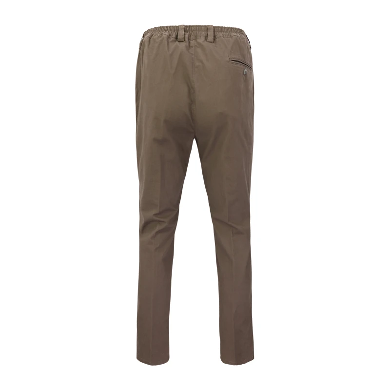 Piet Elastische Taille Broek | Dieren Taupe | www.pietkoopmans.nl