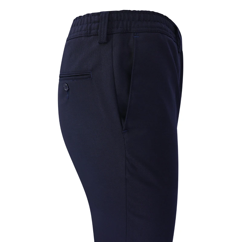 Elastische Taille Wollen Pantalon | Donkerblauw | www.pietkoopmans.nl