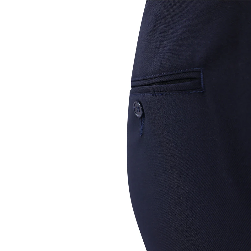 Elastische Taille Wollen Pantalon | Donkerblauw | www.pietkoopmans.nl