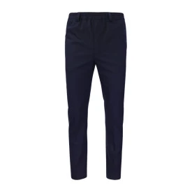 Elastische Taille Wollen Pantalon | Donkerblauw