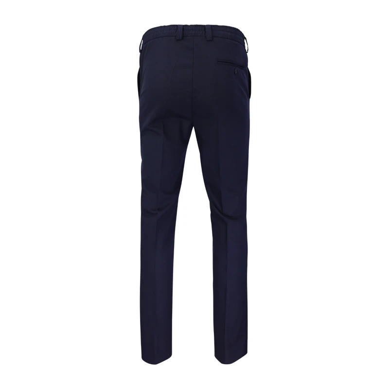 Elastische Taille Wollen Pantalon | Donkerblauw | www.pietkoopmans.nl