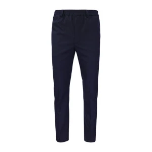 Elastische Taille Wollen Pantalon | Donkerblauw
